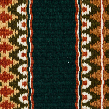 Mayatex Double Arrow NZ Wool saddle blanket with dark green center and orange border arrows on Tampa Home & Garden Store