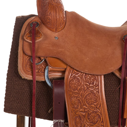 Manta de silla de montar de lana de Nueva Zelanda 1314-24 San Juan marrón chocolate sólido 36x34