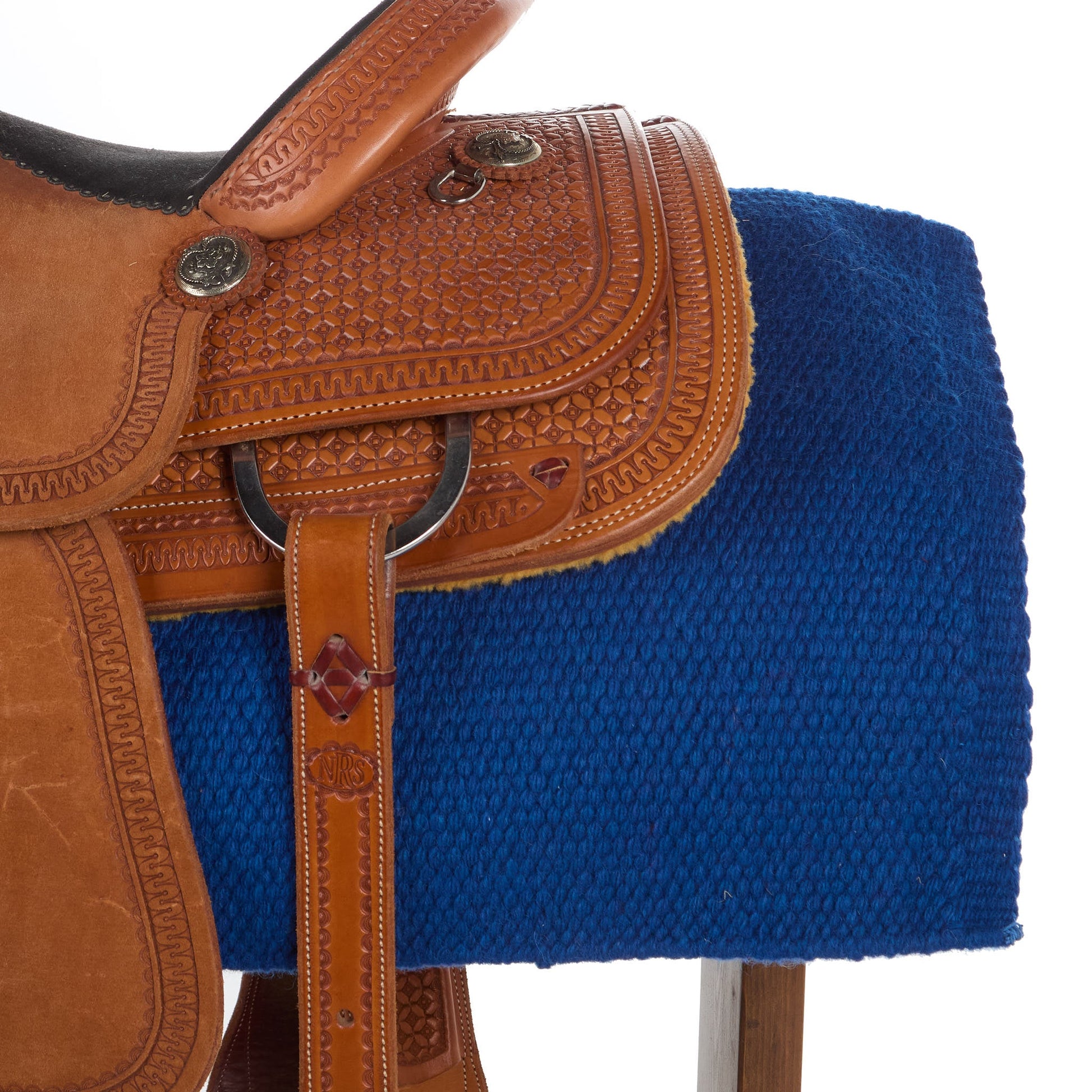 1314-31 San Juan Solid Royal Blue 36x34 New Zealand Wool Saddle Blanket - Tampa Home & Garden Store