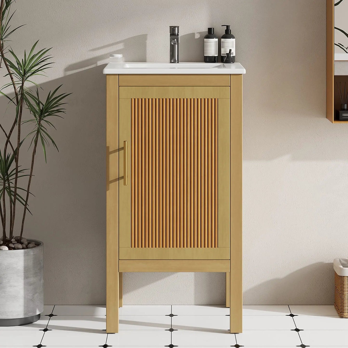 Bathroom Cabinet With Sink and Adjustable Shelf
