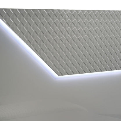 Pierce 4 Piece Bedroom Set LED lighting ceiling panel diamond-plate texture and edge lights on Tampa Home & Garden Store