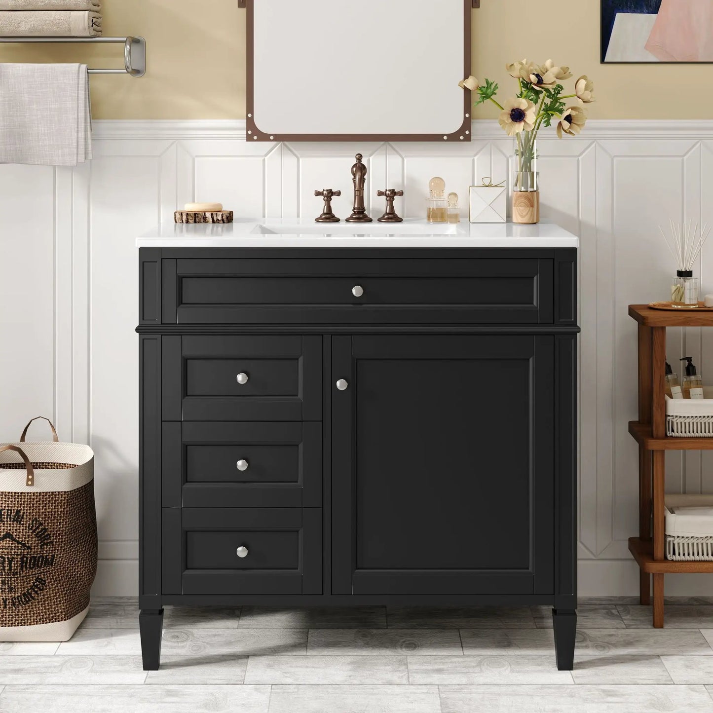 Bathroom Vanity With Top Sink and 2 Drawers