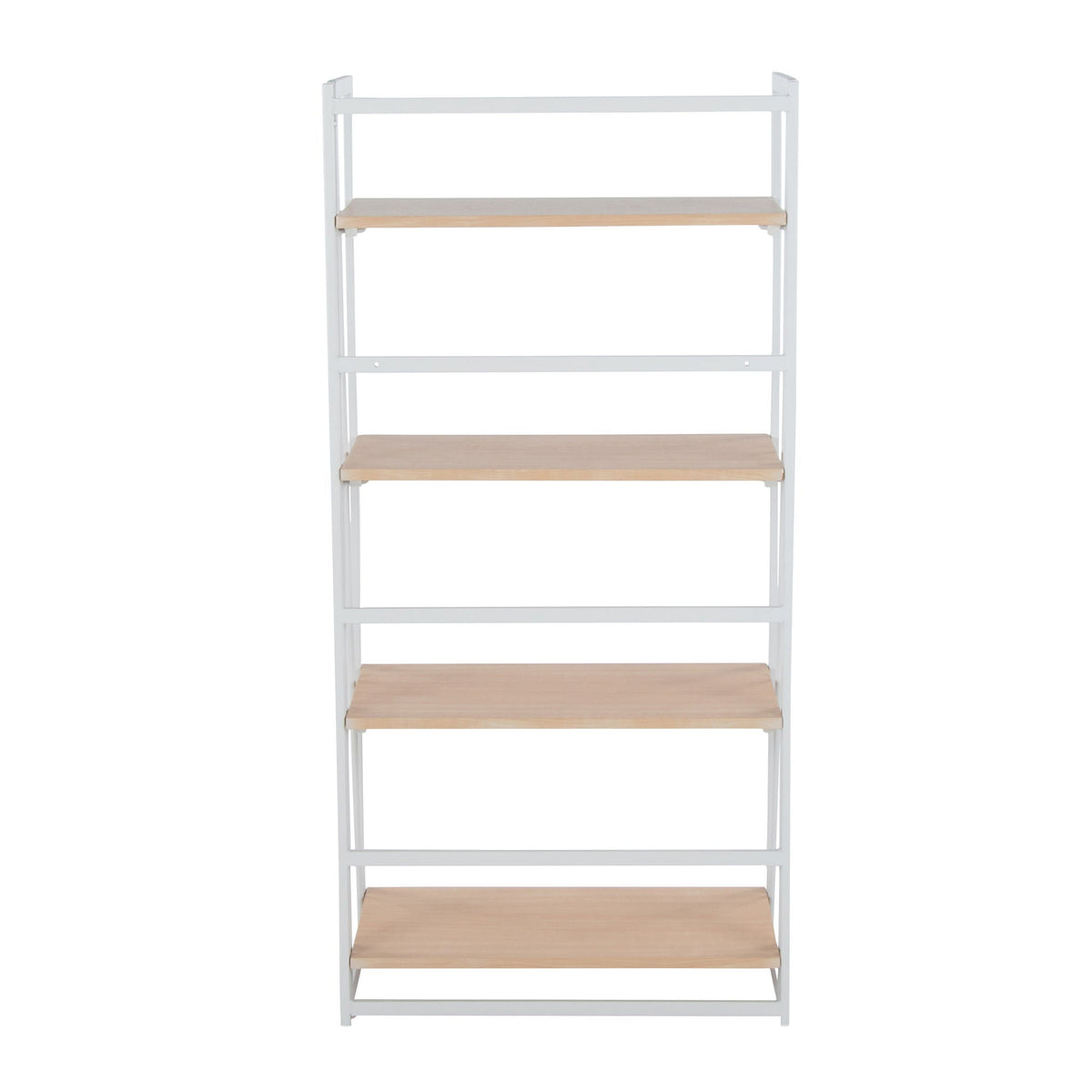 Contemporary bookcase with four open shelves, white frame and wood shelves by HouseOfZazla on Tampa Home & Garden Store