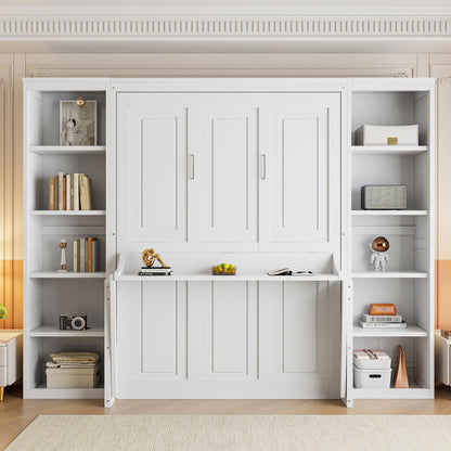 Compact Murphy Bed With Desk and Bookshelf
