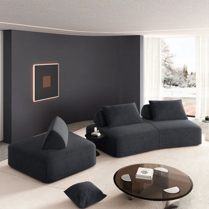 Modern luxury oversized modular sectional sofa set, 2-piece charcoal by HouseOfZazla on Tampa Home & Garden Store
