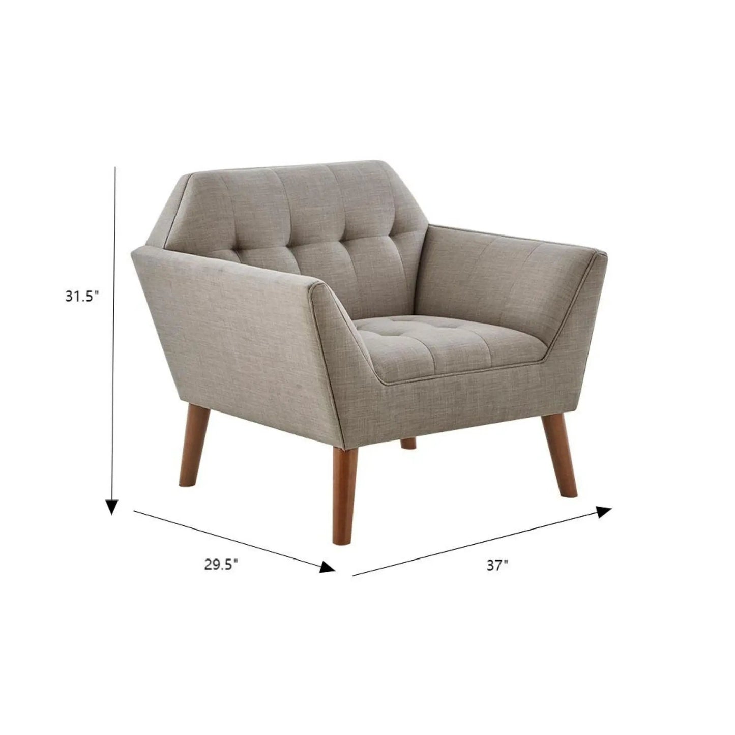Lounge Chair With Button Tufting Mid Century