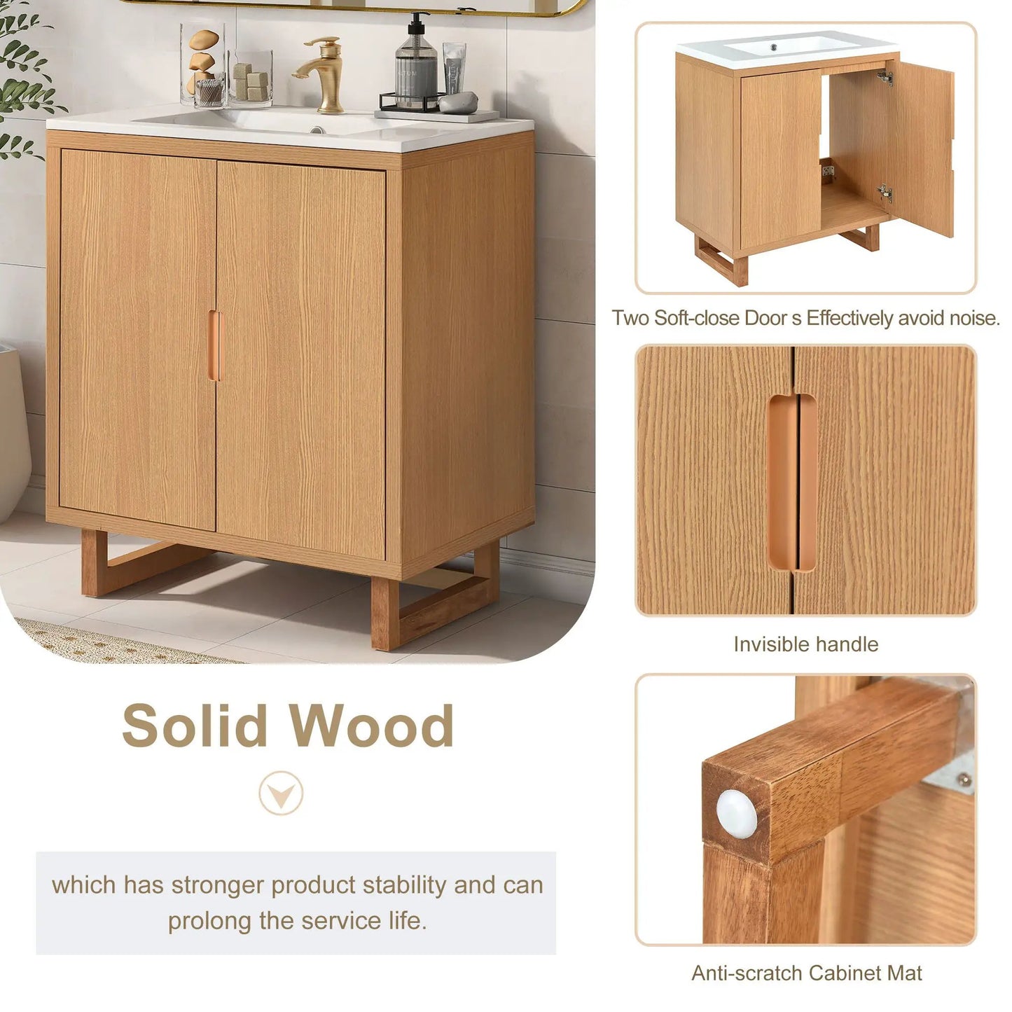 Bathroom Vanity Set With Sink and Storage Cabinet