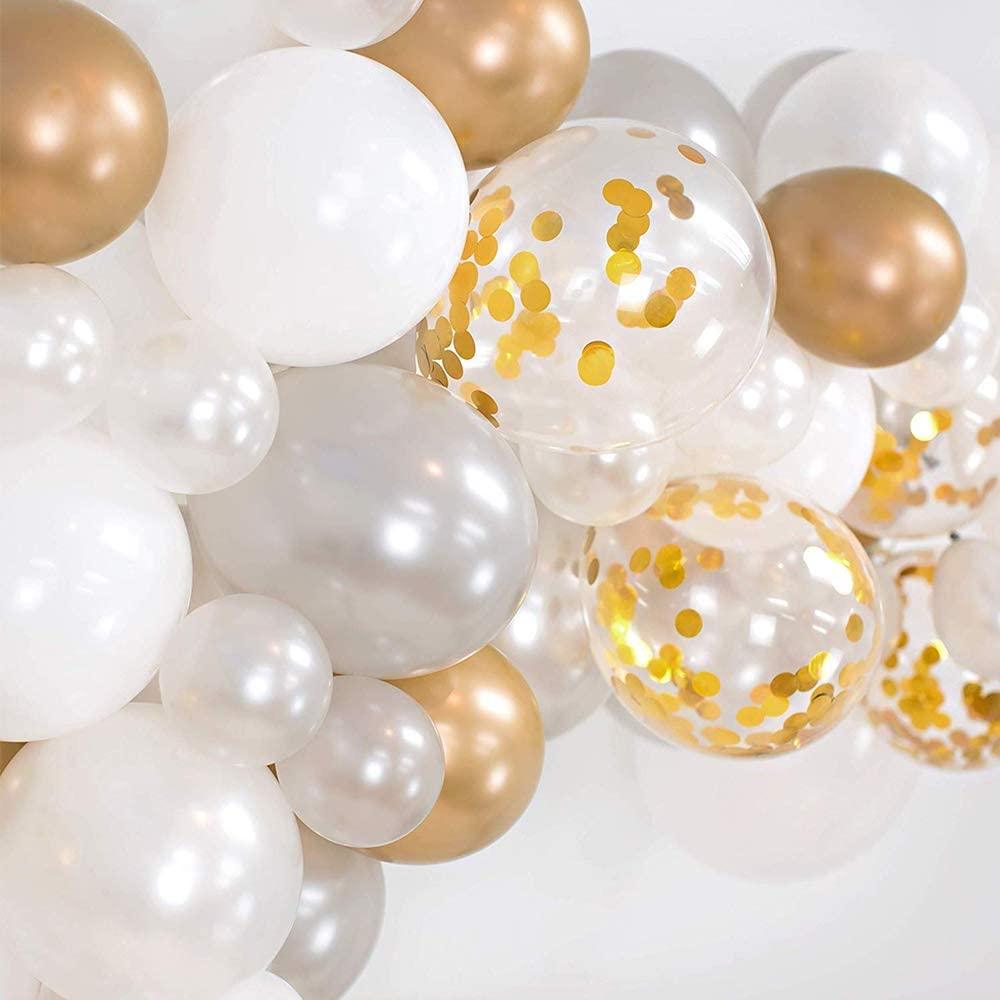 Balloon arch garland kit 133pc gold silver white confetti balloons Stevvex on Tampa Home & Garden Store