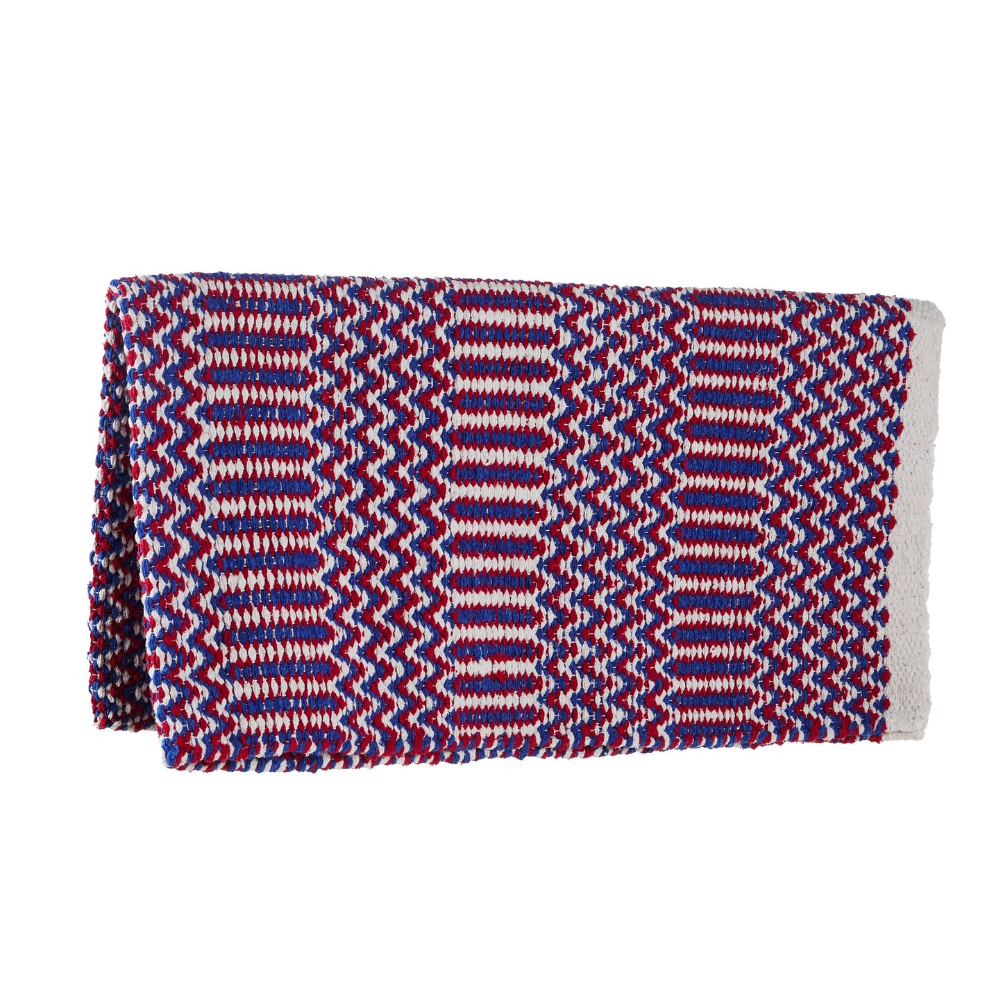 Manta de silla de montar de mezcla acrílica Mayatex de 32 x 64 cm, de tejido doble, en rojo, blanco y azul