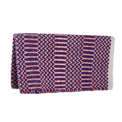 Manta de silla de montar de mezcla acrílica Mayatex de 32 x 64 cm, de tejido doble, en rojo, blanco y azul