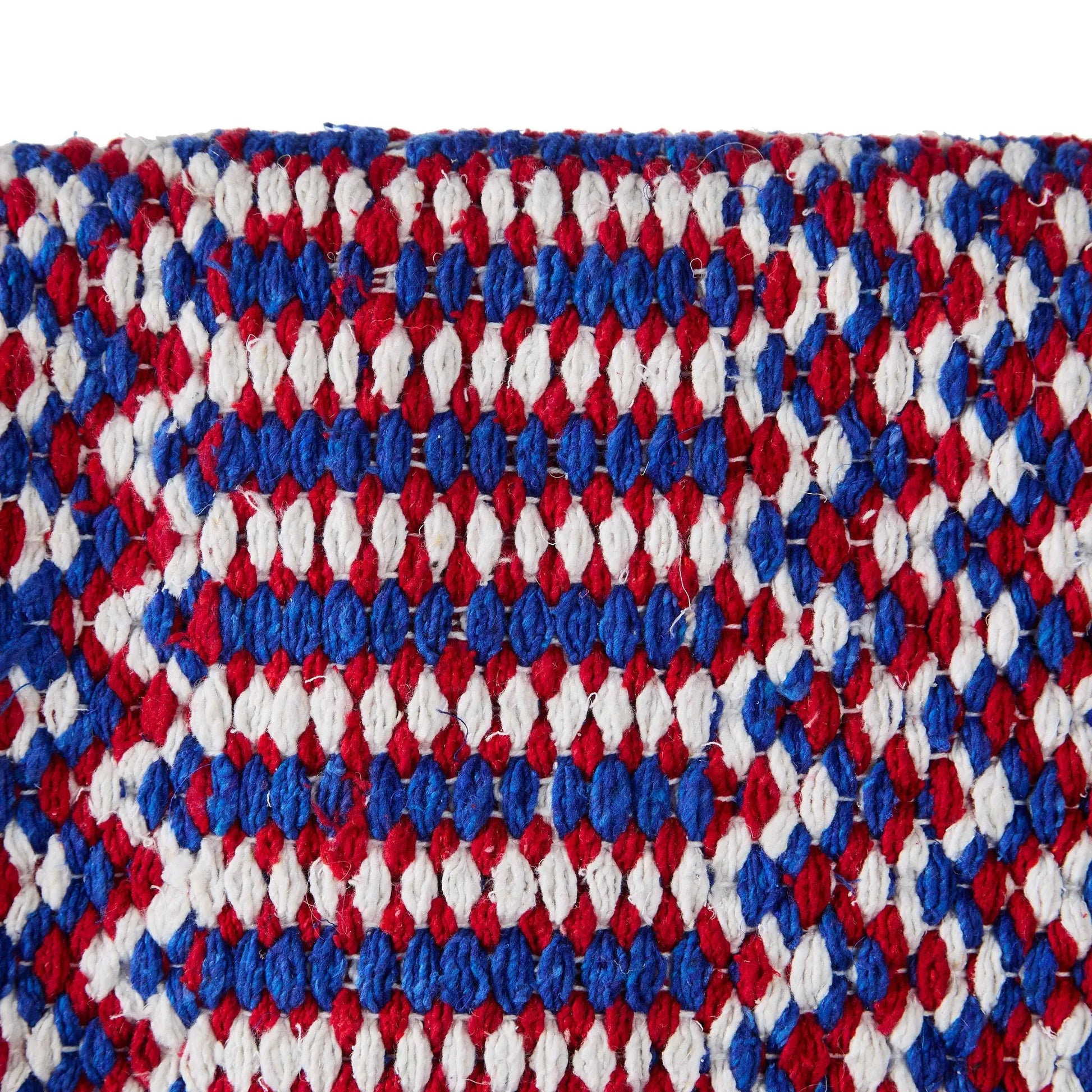Red White and Blue Double Weave Saddle Blanket by Mayatex; red, white, blue woven saddle pad texture on Tampa Home & Garden Store
