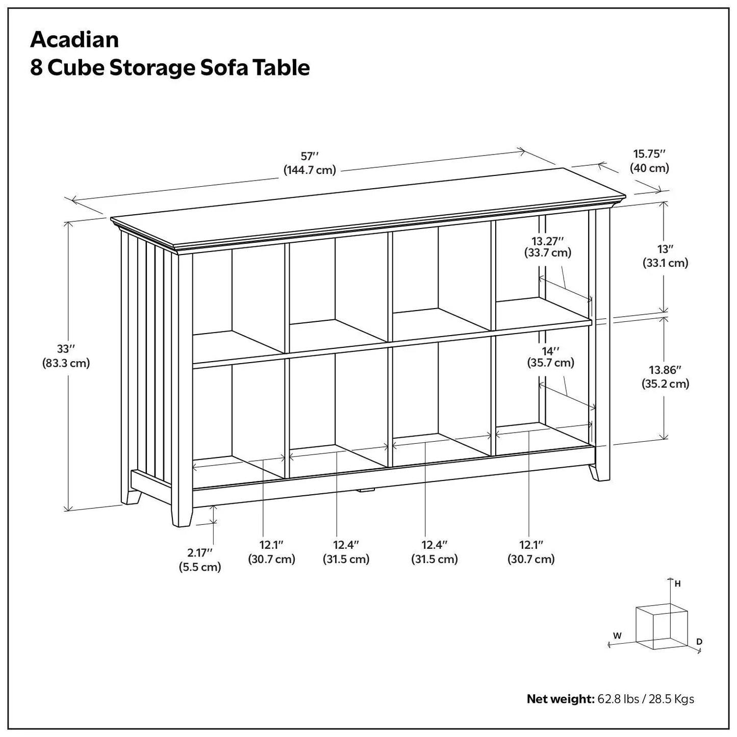 Acadian Handcrafted Solid Wood Cube Storage Unit