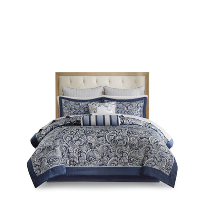 12 Piece Comforter and Cotton Sheets Navy King