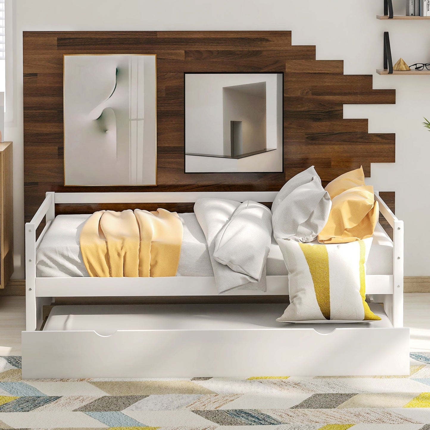 Twin Daybed With Classic Trundle Bed Frame