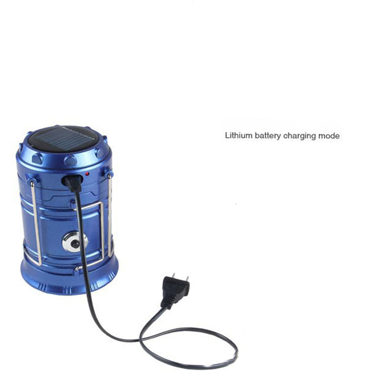 Blue solar charging multifunctional telescopic camping lantern by My Store for outdoor use on Tampa Home & Garden Store