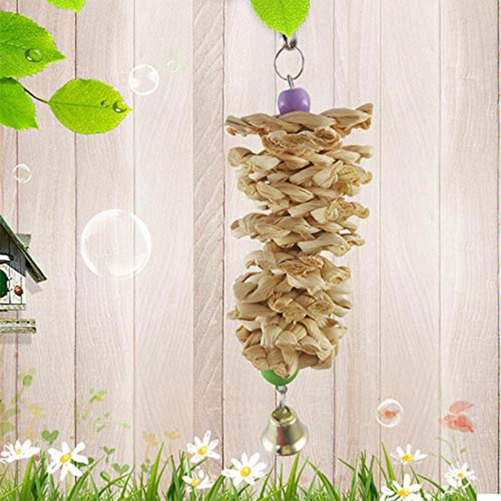 Bird parrot toy with bell, natural wooden grass bites, hanging cage, Sell My Stuff on Tampa Home & Garden Store