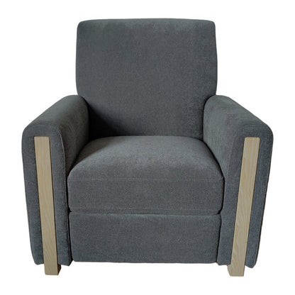 Gray recliner chair with a solid wood frame and plush upholstery no assembly required on Tampa Home & Garden Store
