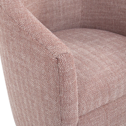 Lainey Swivel Barrel Chair upholstery in brown herringbone fabric by HouseOfZazla on Tampa Home & Garden Store