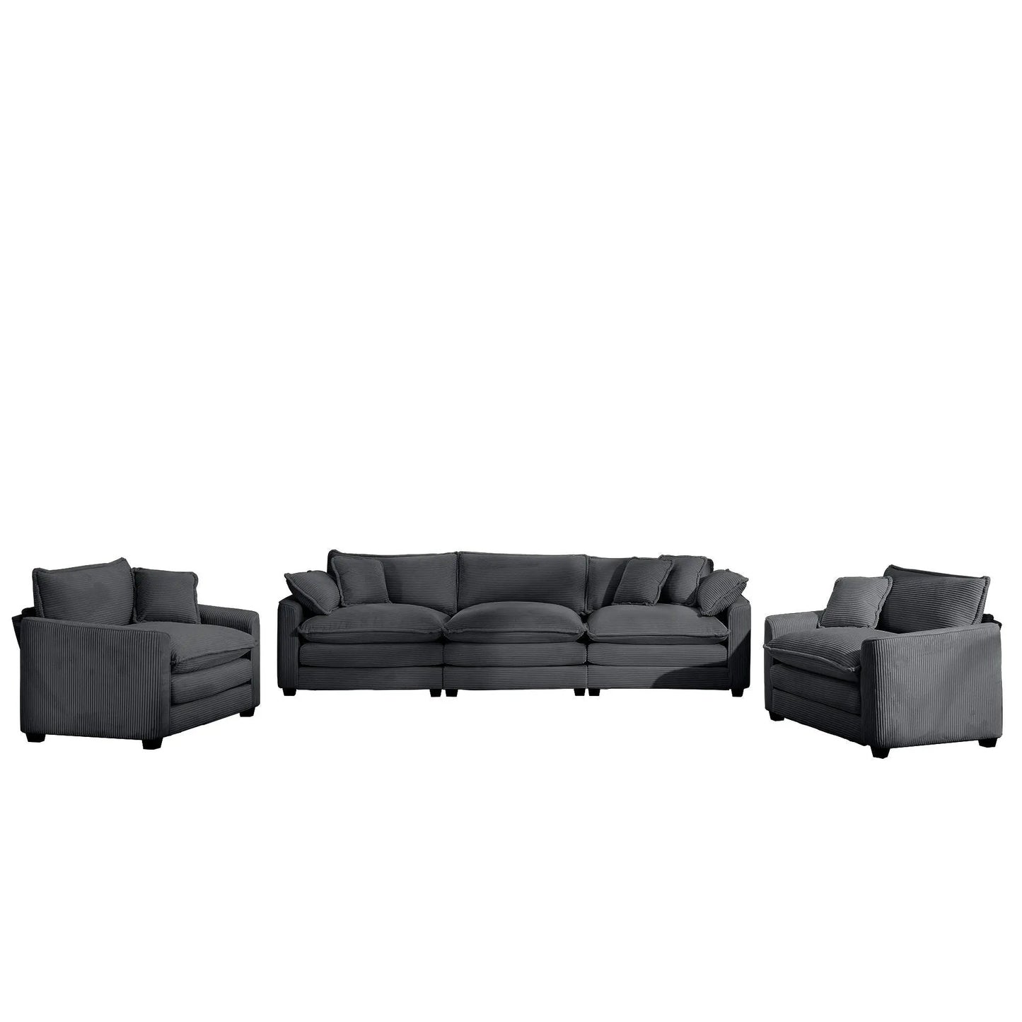 Elegant Sectional Sofa Set with Deep Seats