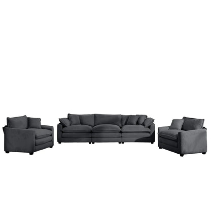 Elegant Sectional Sofa Set with Deep Seats