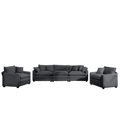 3-piece living room set in charcoal with sofa and chairs and deep cushions HouseOfZazla on Tampa Home & Garden Store