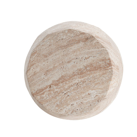 Indoor And Outdoor Beige Travertine Side Table
