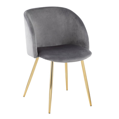 Contemporary Elegant Design Chair Set gray velvet padded chair with gold legs HouseOfZazla on Tampa Home & Garden Store
