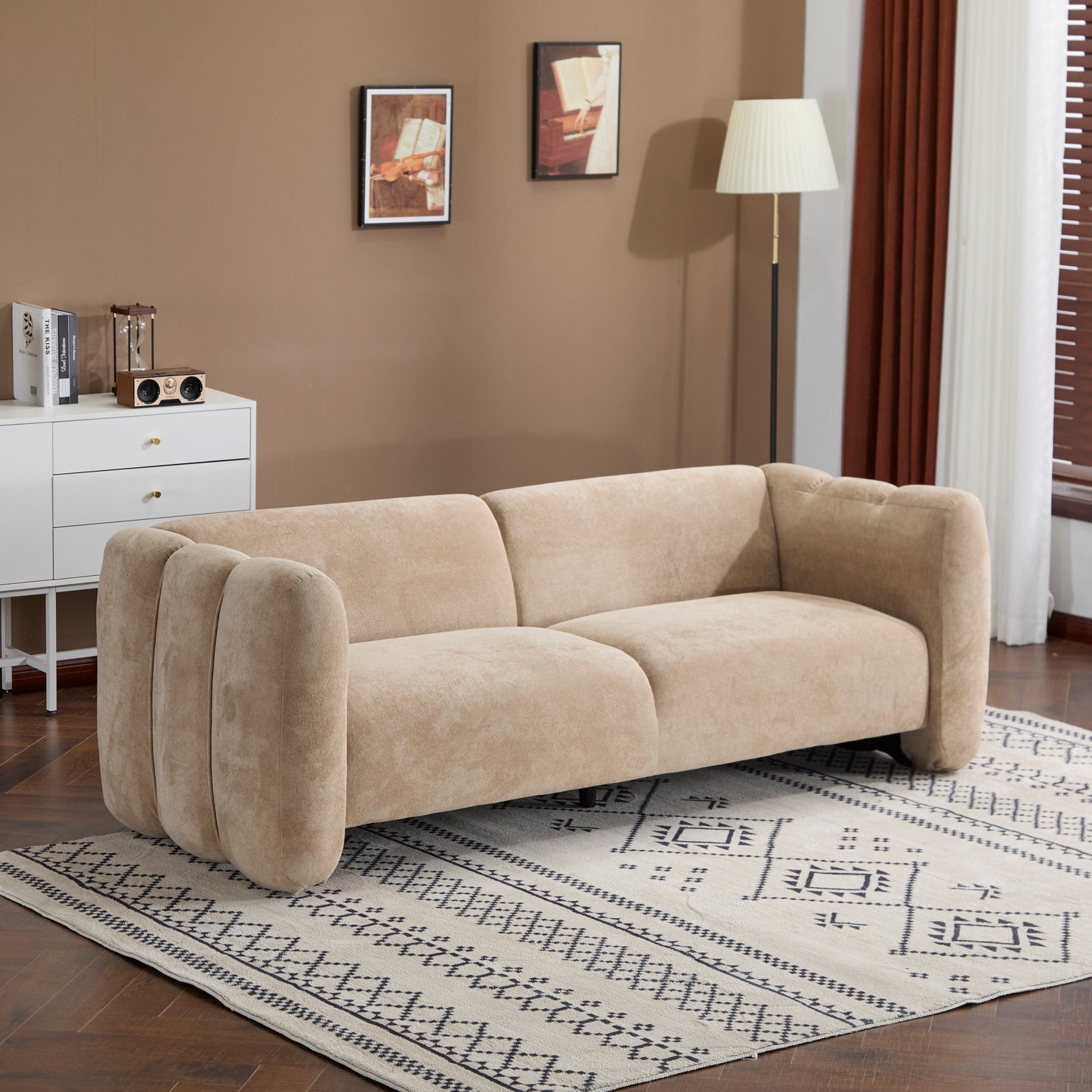 The Wave Velvet Sofa And High Back Support