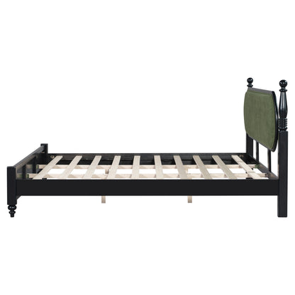 Modern King Bed Frame With Solid Wood Slats