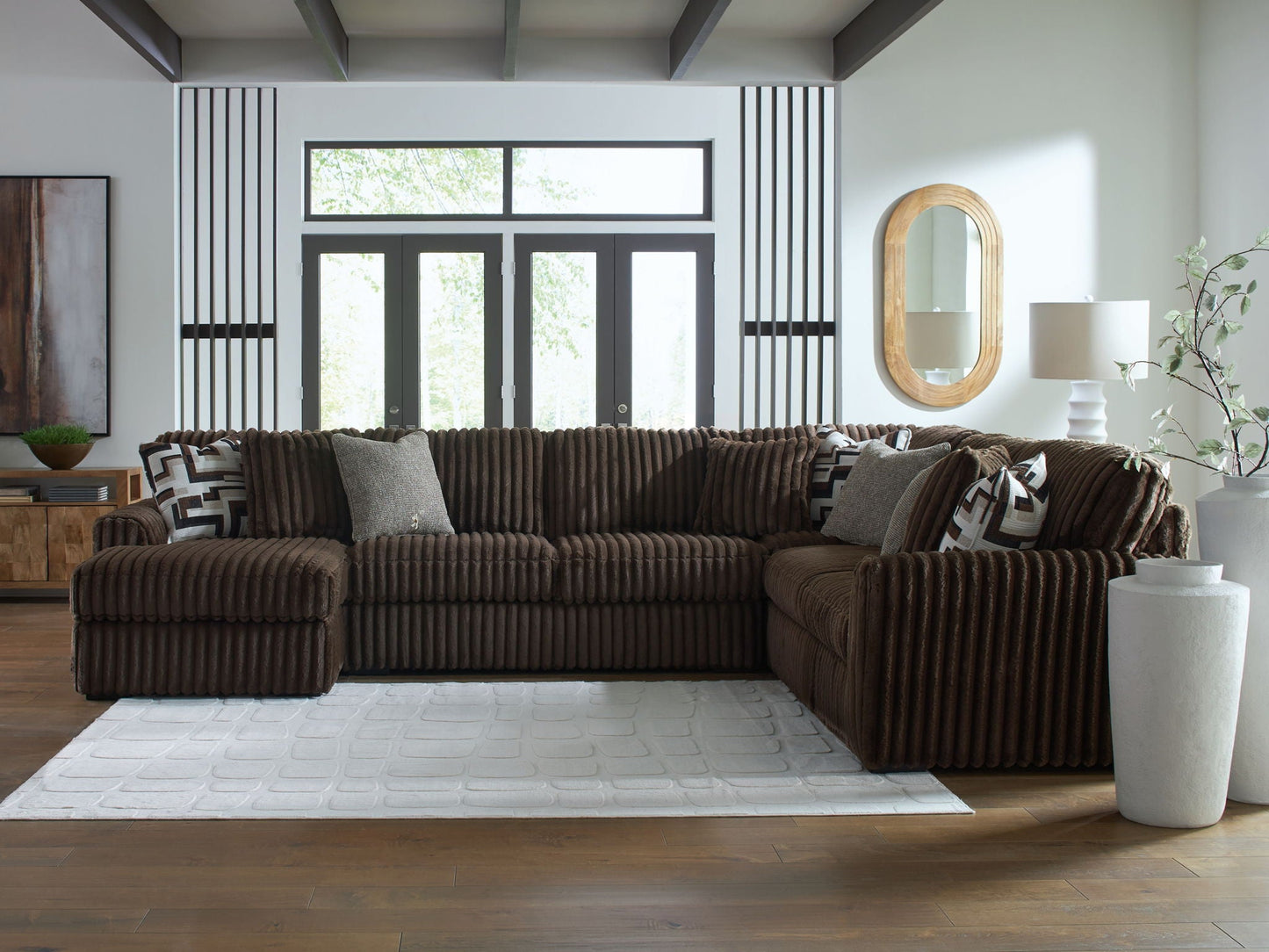Midnight Madness Sectional and Jumbo Corduroy