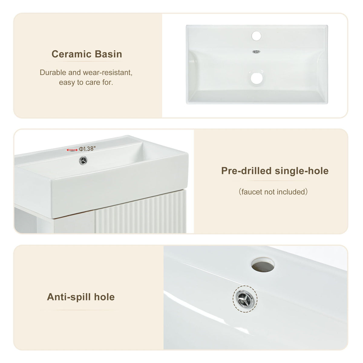 White ceramic bathroom vanity with a single sink and side storage by HouseOfZazla on Tampa Home & Garden Store