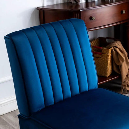 Reese Mid-Century Modern Accent Chairs, blue velvet upholstery, set of 2 on Tampa Home & Garden Store