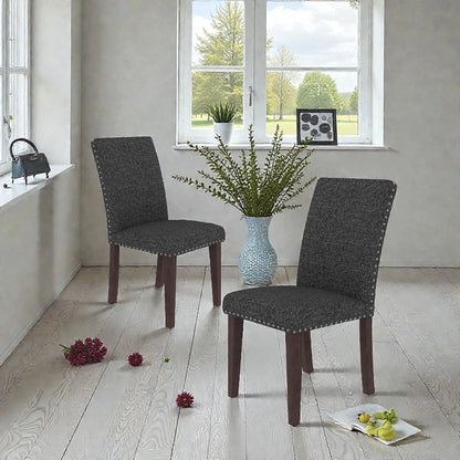 Upholstered Dining Chairs High Back Design Set 2