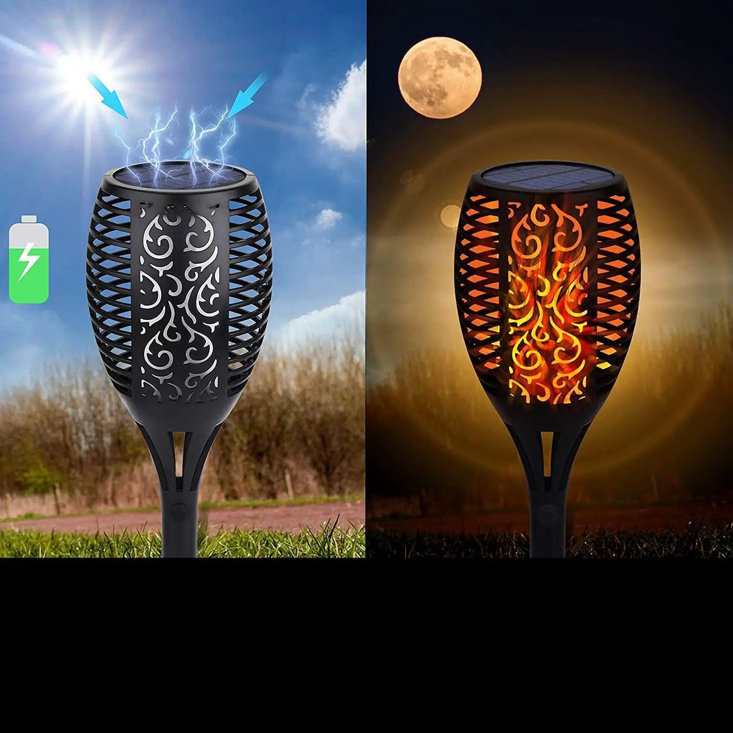 Led Solar Flame Torch for Yard and Garden Pathway