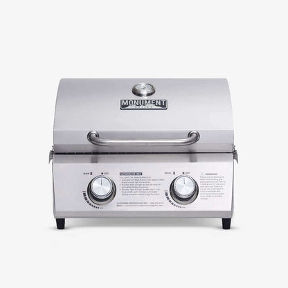 Stainless Tabletop Propane Gas Grill by Monument Grills, compact outdoor table grill on Tampa Home & Garden Store