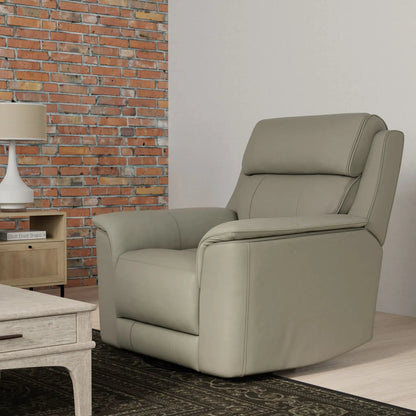 Oslo Manual Swivel Glider Recliner beige leather by Unique Piece Furniture on Tampa Home & Garden Store