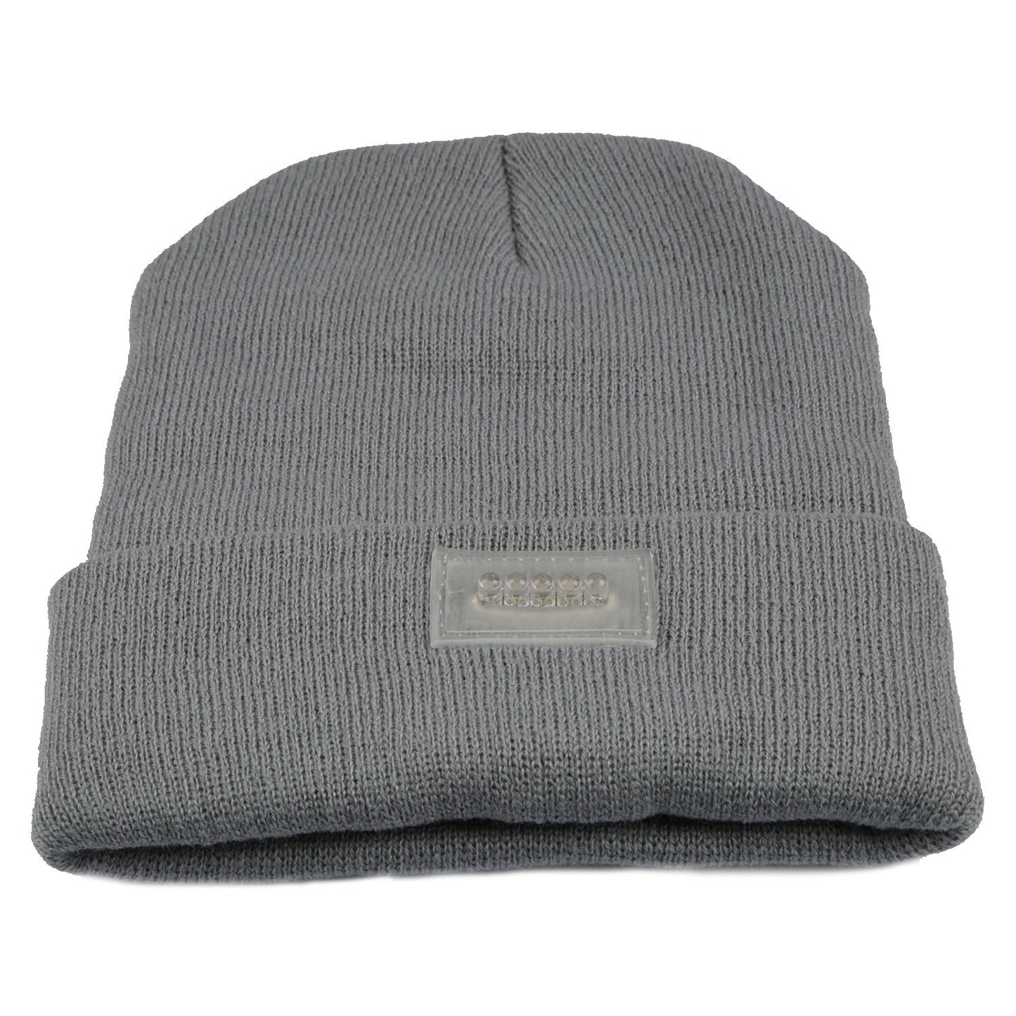 GemGear 5-LED knitted beanie with built-in front headlamp panel in gray on Tampa Home & Garden Store