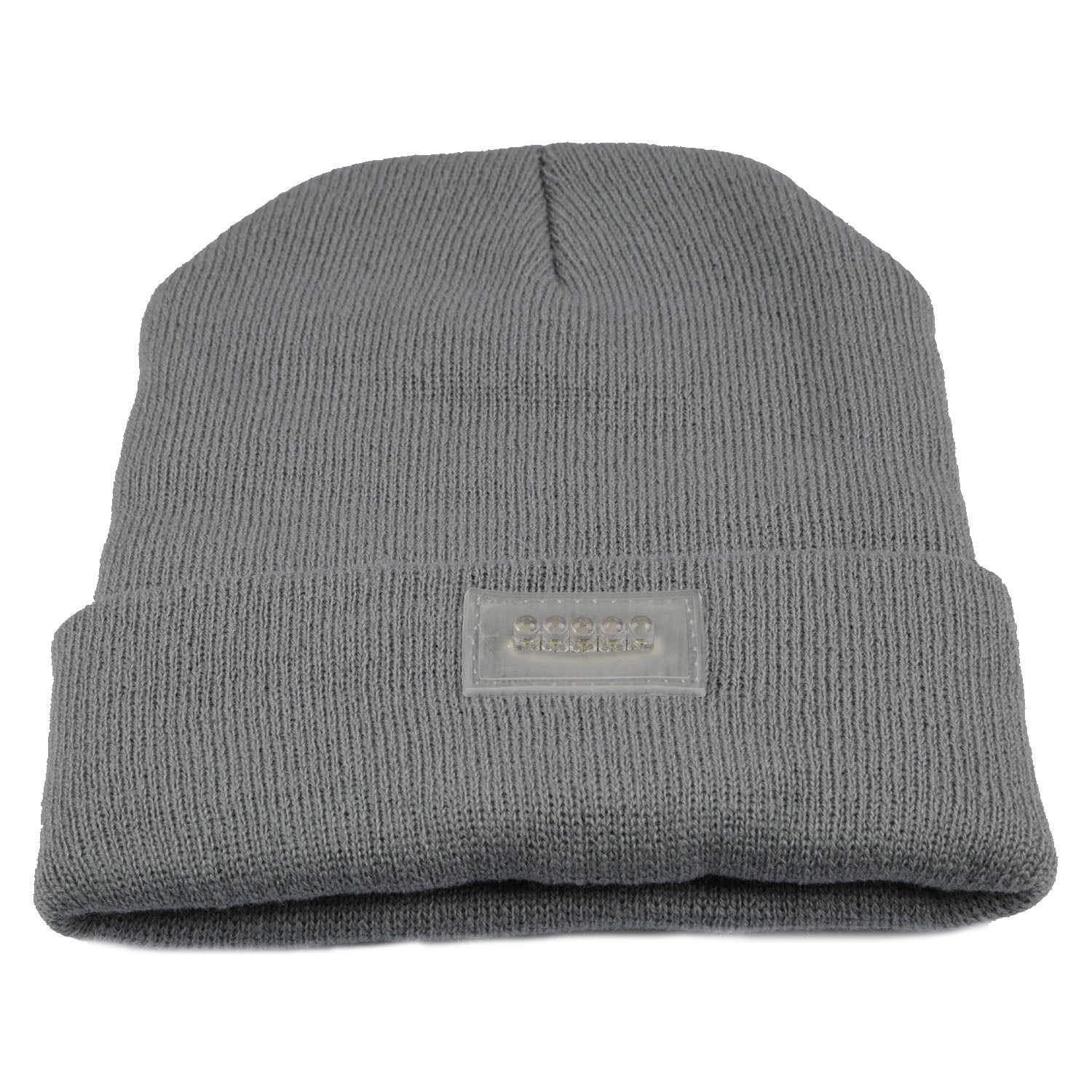 GemGear 5-LED knitted beanie with built-in front headlamp panel in gray on Tampa Home & Garden Store