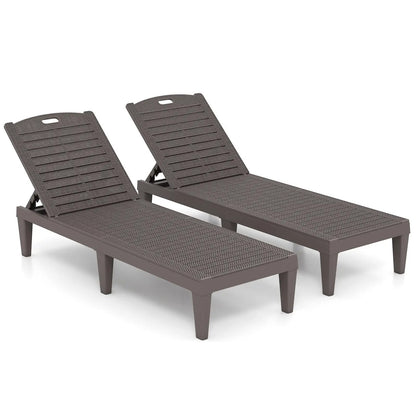 Outdoor PP Chaise Lounge Chairs Set of 2