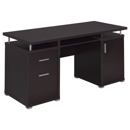 Rochelle 2 Drawer Office Desk dark espresso with dual pedestal drawers HouseOfZazla on Tampa Home & Garden Store