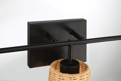 Moonlit Three Lights Wall Sconce with Shade Black