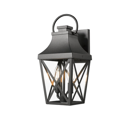 Outdoor Waterproof Wall Lights by GigaTech, black metal lantern with glass and loop ring on Tampa Home & Garden Store