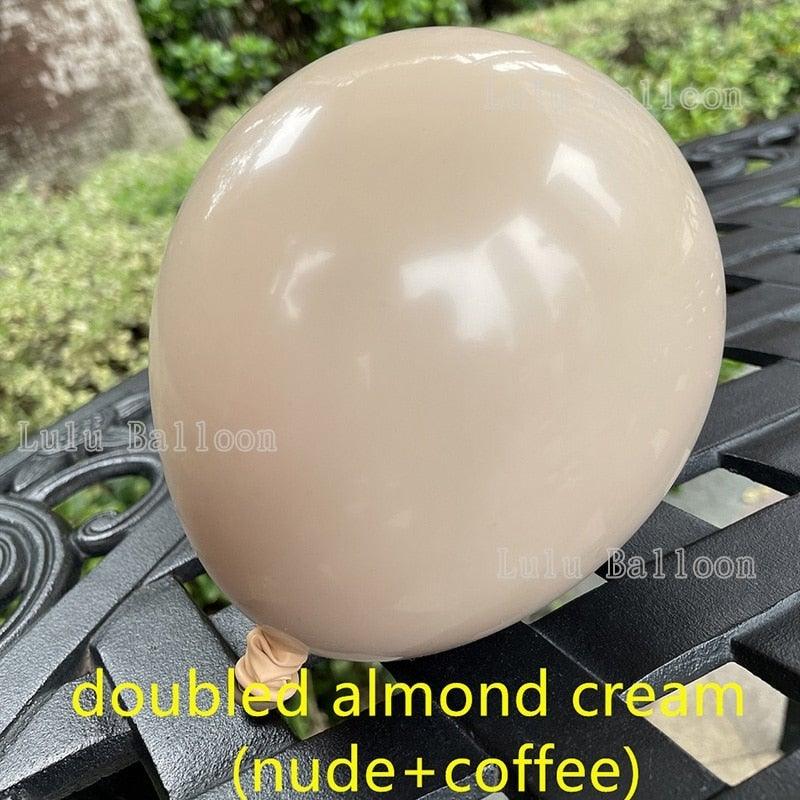 Stevvex nude cream balloon close-up from 138-pc coffee brown skin tones balloon arch garland kit on Tampa Home & Garden Store