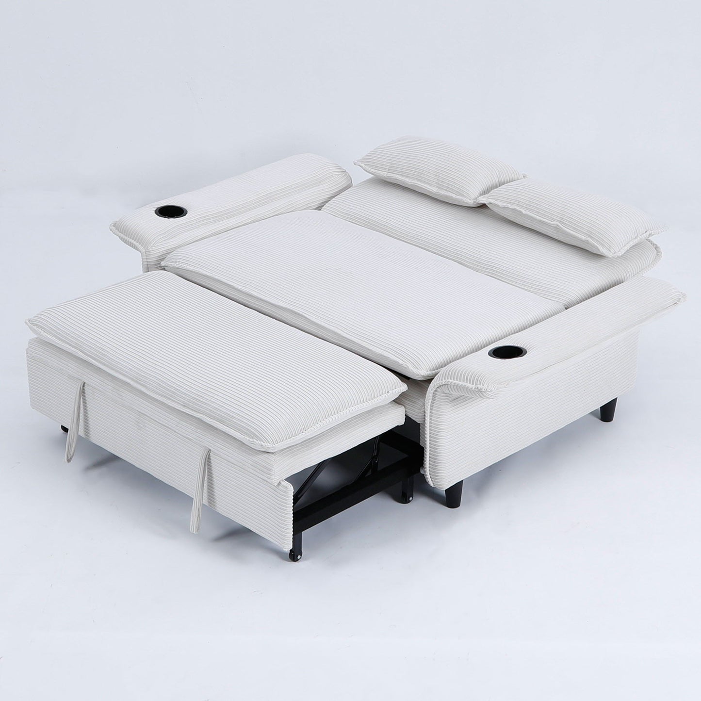 Modern Fabric Sofa And Bed With Adjustable Arms