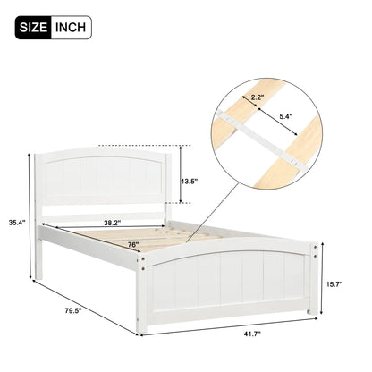 Platform Bed and Headboard With Footboard Slats