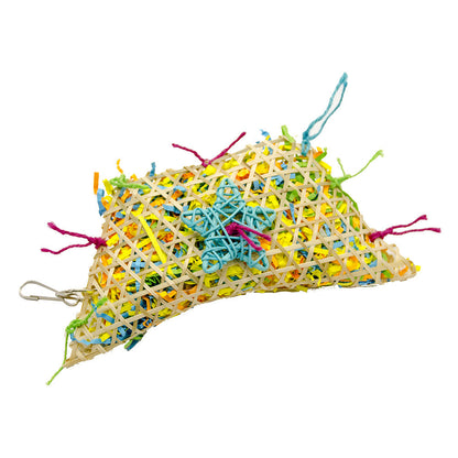 Bird brushed straw toy by Sell My Stuff, woven lattice with colorful ribbons and a metal clip on Tampa Home & Garden Store