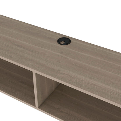 Moore Floating TV Stand with Cable Management by HouseOfZazla, light brown wood finish on Tampa Home & Garden Store