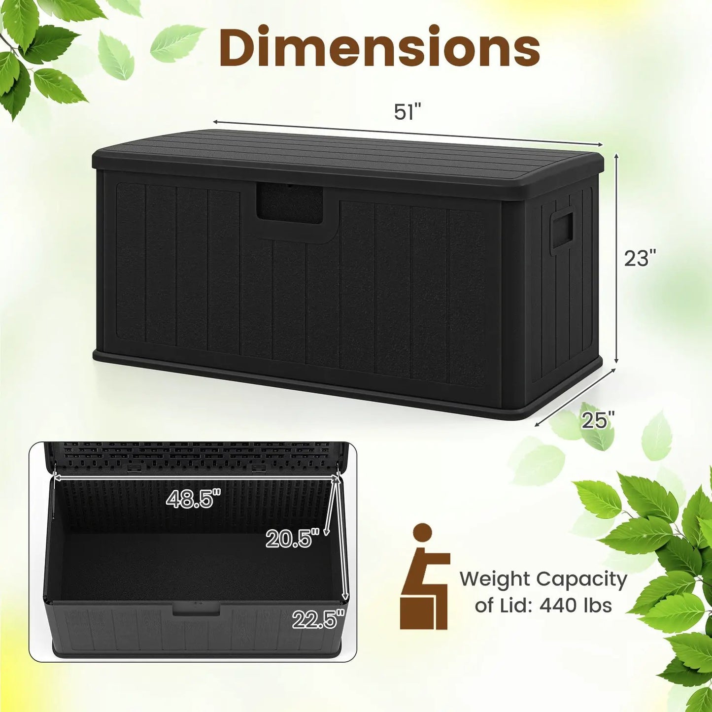 100 Gallon Large Deck Box With Lockable Lid