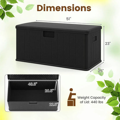 100 Gallon Large Deck Box With Lockable Lid