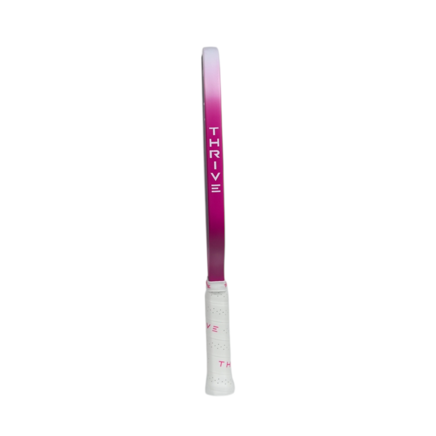 FURY Elongated 15.5mm pickleball paddle by Thrive with pink gradient shaft and white grip on Tampa Home & Garden Store